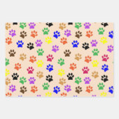 Farbenfrohe Tierpfoten rosa Geschenkpapier Set (Vorderseite 2)