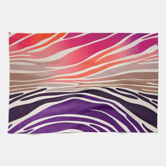 Farbenfrohe Tierwerbung Kunst, Küche Handtuch (Horizontal)