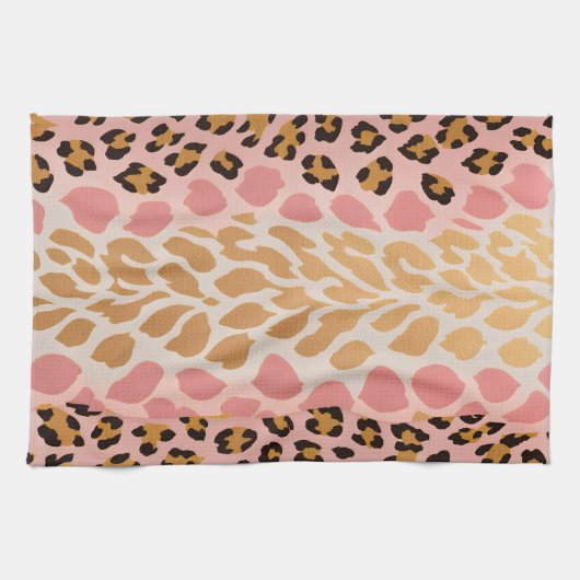 Farbenfrohe Tierwerbung Kunst, Küche Handtuch (Horizontal)