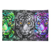 Farbenfrohe Tiger Artwork - Cooler Tiger-Pillowcas Kissenbezug (Rückseite)