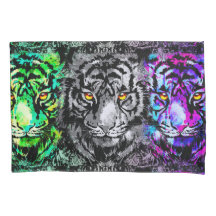 Farbenfrohe Tiger Artwork - Cooler Tiger-Pillowcas