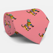 Farbenfrohe Tiger Cat Person Eclectic Krawatte (Gerollt)
