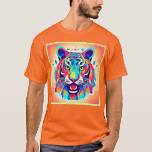 Farbenfrohe Tiger Face Art T-Shirt