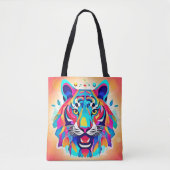 Farbenfrohe Tiger Face Art Tasche (Vorderseite)