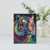 Farbenfrohe Tiger Postkarte (Stehend Vorderseite)