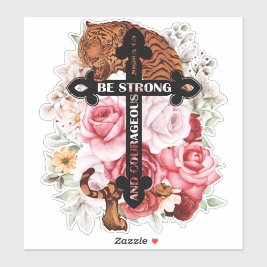 Farbenfrohe Tiger sind stark und mutig Aufkleber (Blatt)