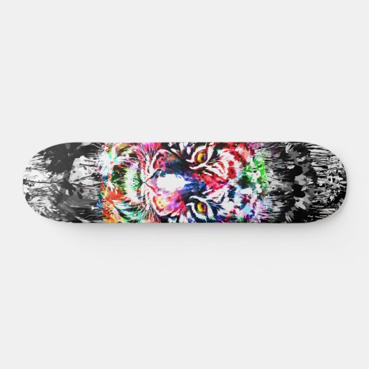 Farbenfrohe Tiger Skateboard Deck - Tiger (Horizontal)