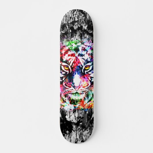 Farbenfrohe Tiger Skateboard Deck - Tiger (Vorne)