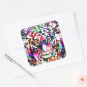 Farbenfrohe Tiger Sticker Square - Wildlife Big Ca (Umschlag)