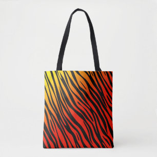 Farbenfrohe Tiger Strip Flamme Animal Print Design Tasche