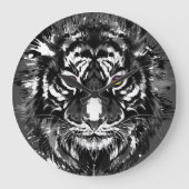 Farbenfrohe Tiger Zeichnend - Abstrakt Art Tiger U Große Wanduhr (Vorderseite)