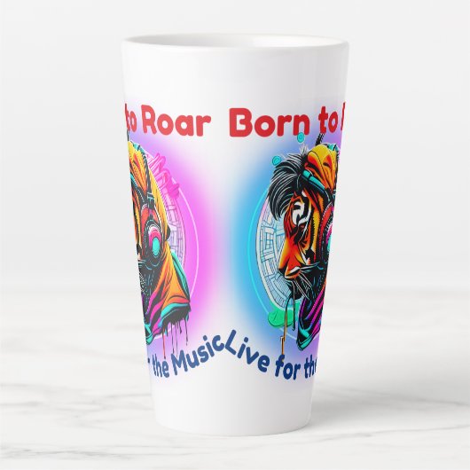 Farbenfrohe Tigerfront Milchtasse (Vorderseite)