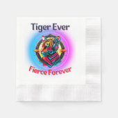 Farbenfrohe Tigerfront Serviette (Vorderseite)