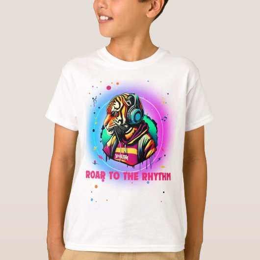 Farbenfrohe Tigerfront T-Shirt (Vorderseite)