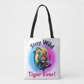 Farbenfrohe Tigerfront Tasche (Vorderseite)