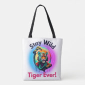 Farbenfrohe Tigerfront Tasche (Rückseite)