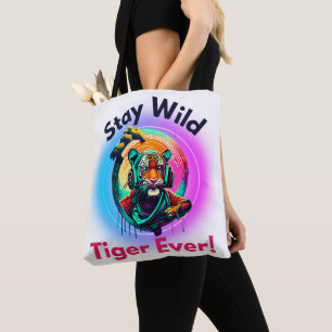 Farbenfrohe Tigerfront Tasche