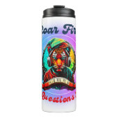 Farbenfrohe Tigerfront Thermosbecher (Vorderseite)