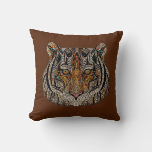 Farbenfrohe Tigerleiterin Kissen