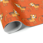 Farbenfrohe Tigers Hand Drawn Decke Geschenkpapier (Rolleneckpunkt)