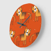 Farbenfrohe Tigers Hand Drawn Decke Große Wanduhr (Winkel)