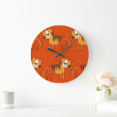 Farbenfrohe Tigers Hand Drawn Decke Große Wanduhr (Zuhause)