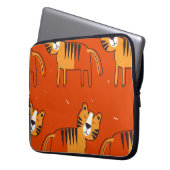 Farbenfrohe Tigers Hand Drawn Decke Laptopschutzhülle (Vorderseite Links)