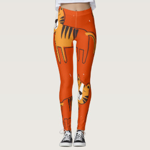 Farbenfrohe Tigers Hand Drawn Decke Leggings