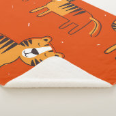Farbenfrohe Tigers Hand Drawn Decke Sherpadecke (3/4)