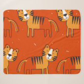 Farbenfrohe Tigers Hand Drawn Decke Sherpadecke (Vorderseite (Horizontal))