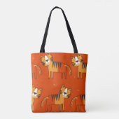 Farbenfrohe Tigers Hand Drawn Decke Tasche (Rückseite)