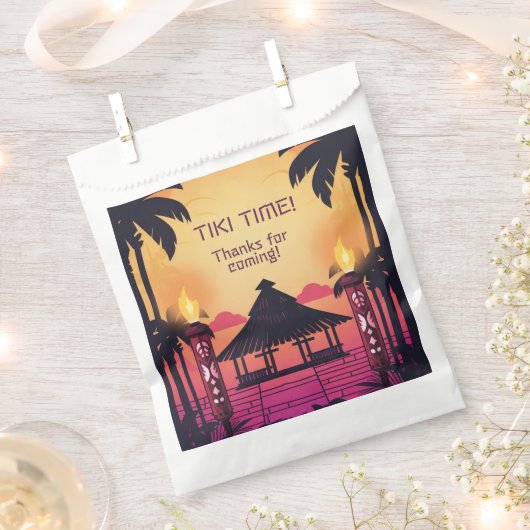 Farbenfrohe Tiki Hawaiian Birthday Party Geschenktütchen (Ausgeschnitten)