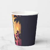 Farbenfrohe Tiki Hawaiian Birthday Party Pappbecher (Links)