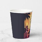 Farbenfrohe Tiki Hawaiian Birthday Party Pappbecher (Rechts)