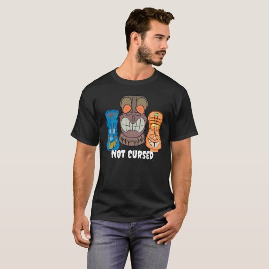 Farbenfrohe Tiki Head T - Shirt (Vorne ganz)