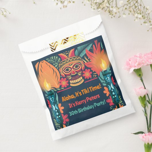 Farbenfrohe Tiki Luau Skull Backyard Birthday Part Geschenktütchen (Versiegelt)