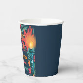 Farbenfrohe Tiki Luau Skull Backyard Birthday Part Pappbecher (Links)