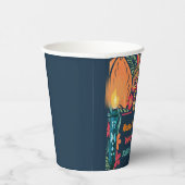 Farbenfrohe Tiki Luau Skull Backyard Birthday Part Pappbecher (Rechts)