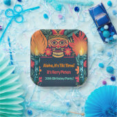 Farbenfrohe Tiki Luau Skull Backyard Birthday Part Pappteller (Party)
