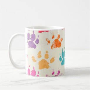 Farbenfrohe Tinte, unordentliche Hundepfeifen Kaffeetasse