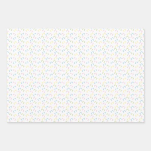 Farbenfrohe Tiny Baby Foot Prints Geschenkpapier Set (Vorderseite 2)