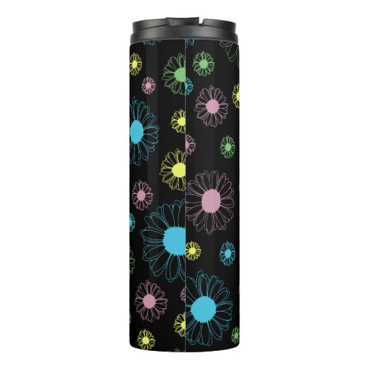 Farbenfrohe Tische Thermosbecher (Rückseite)