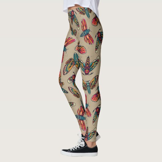 Farbenfrohe Todesmotten Leggings (Links)