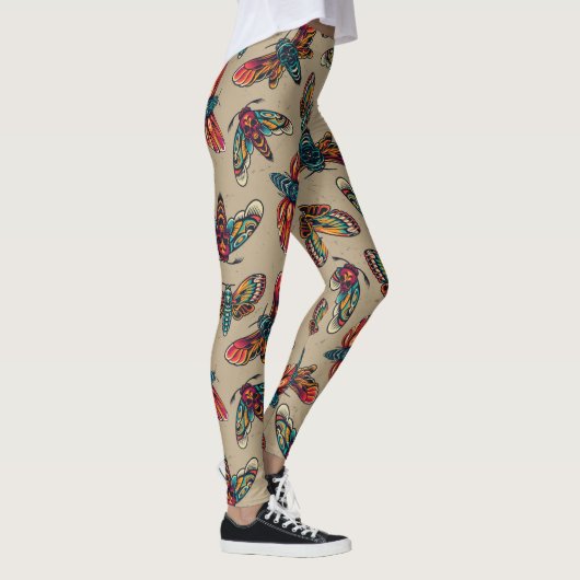 Farbenfrohe Todesmotten Leggings (Rechts)
