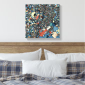 Farbenfrohe Tokyo Map Leinwanddruck (Insitu (Schlafzimmer))