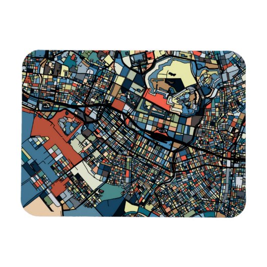 Farbenfrohe Tokyo Map Magnet (Horizontal)