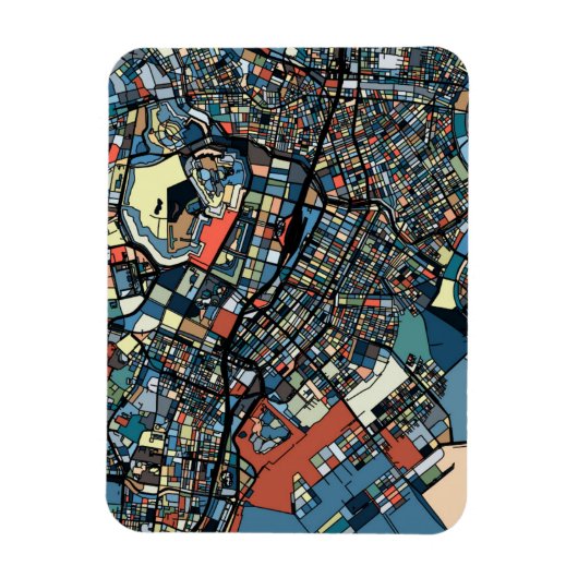 Farbenfrohe Tokyo Map Magnet (Vertikal)