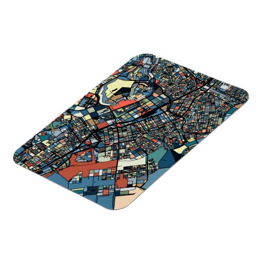 Farbenfrohe Tokyo Map Magnet (Linke Seite)