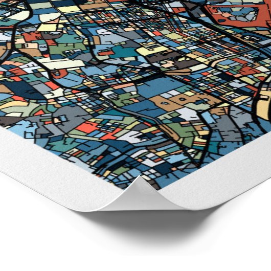 Farbenfrohe Tokyo Map Poster (Ecke)