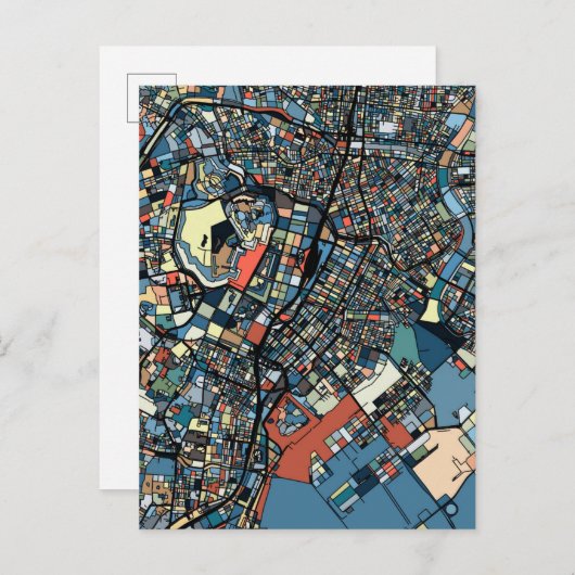 Farbenfrohe Tokyo Map Postkarte (Vorne/Hinten)